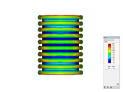 Puxar inflação, vista da direção do eixo Z, deformação