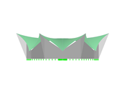 Tenda de círculo, vista na direção do eixo Y