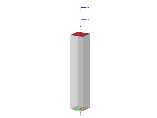 Modelo do RFEM com cargas permanentes e variáveis