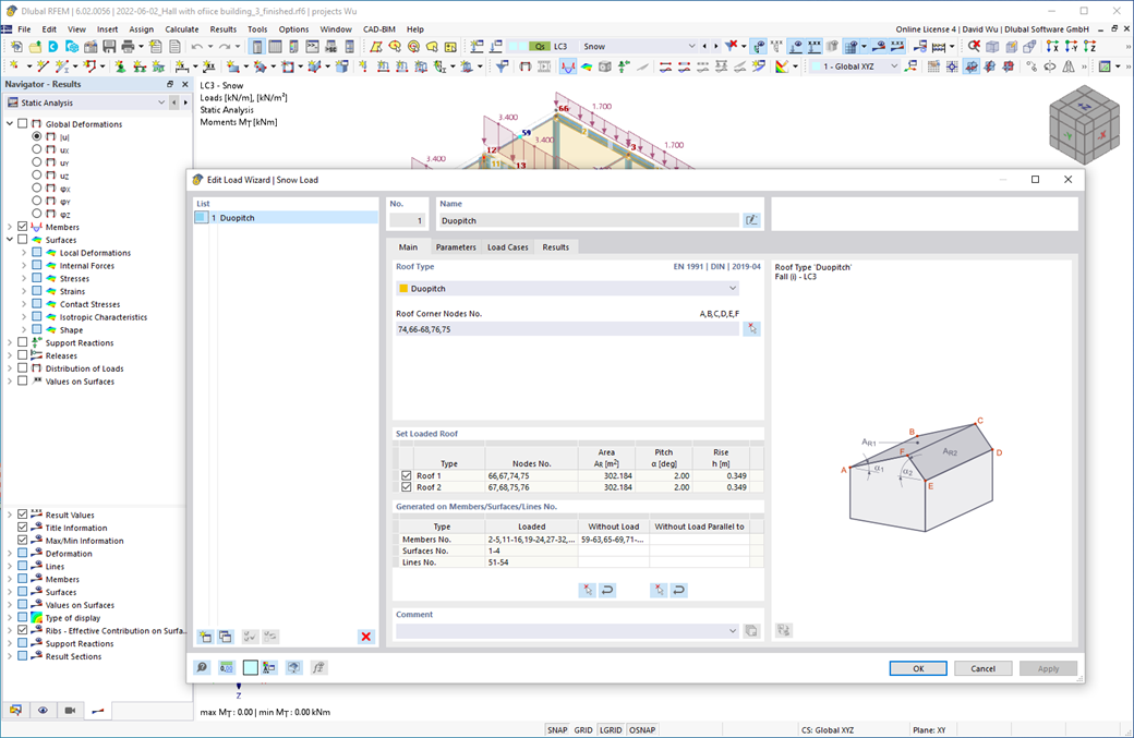 Função 002012 | Geração de cargas de neve