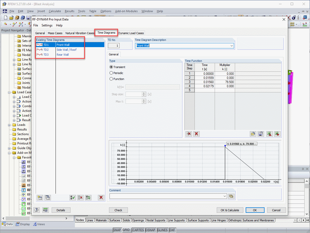 Configuração do diagrama de tempo no RF -DYNAM Pro - Forced Vibrations