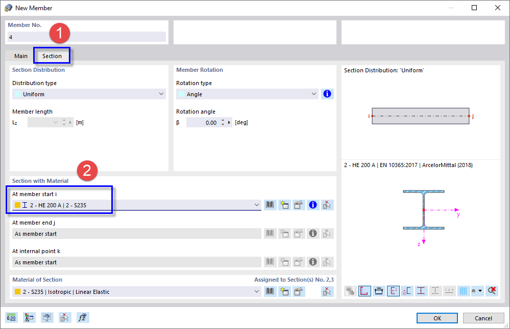 Diálogo "Nova barra"