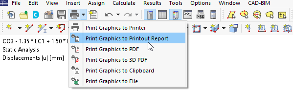 Opções "Imprimir gráfico"