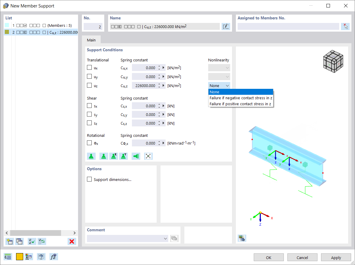 Caixa de diálogo ' Apoio para novos sócios '