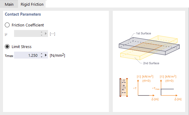 Definição da fricção rígida paralela às superfícies