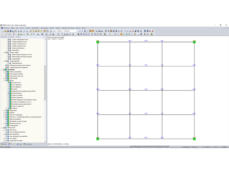 FAQ 005045 | Gostaria de avaliar os resultados das barras na vista superior. É possível obter os resultados traçados no plano XY?