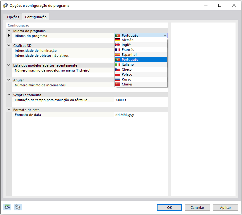 Função 002053 | Controlo do programa multilingue