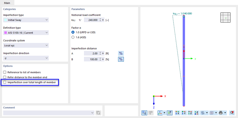 Definir distância de imperfeição