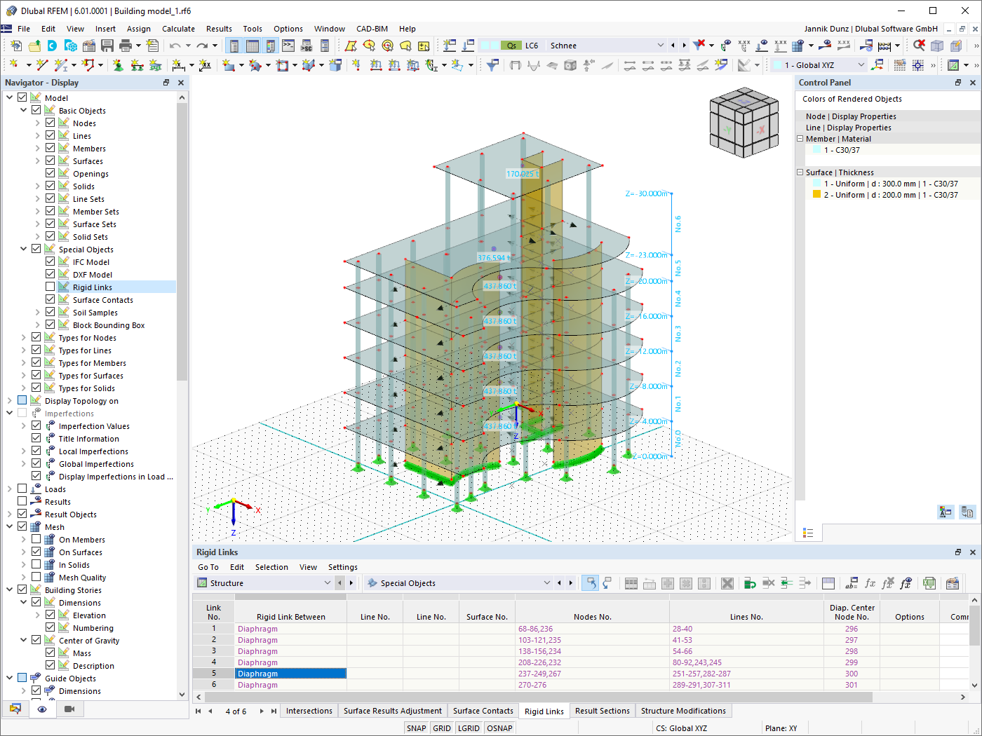 Representação gráfica da informação do piso