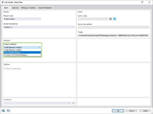 Seleção do método de verificação no RSECTION