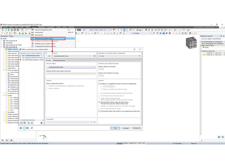 FAQ 005067 | Onde é que posso encontrar os parâmetros de cálculo a serem definidos?