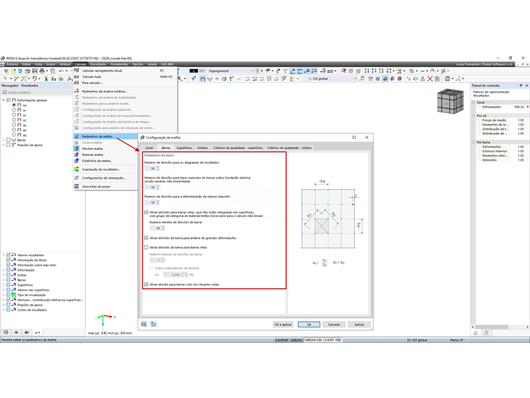 FAQ 005068 | Onde é que posso definir o número de divisões das barras, por exemplo, para diagramas de resultados?