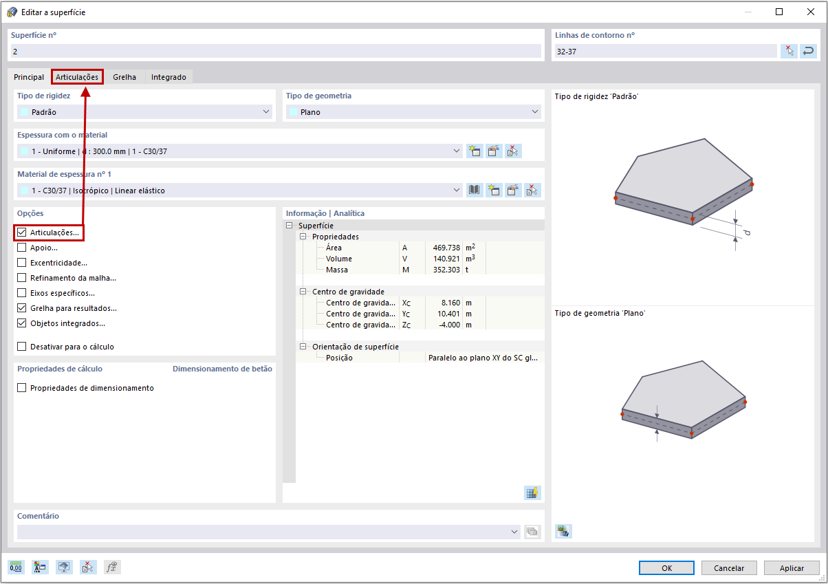 FAQ 005070 | Como é que posso atribuir uma articulação de linha a uma superfície?