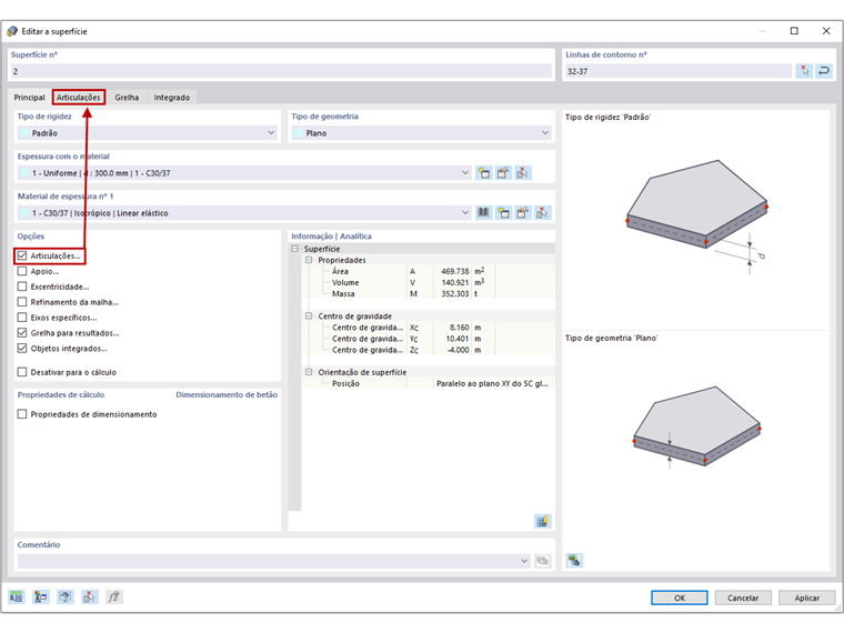 FAQ 005070 | Como é que posso atribuir uma articulação de linha a uma superfície?