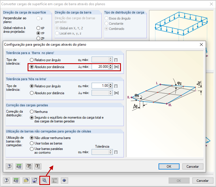 FAQ 005076 |  Como é que aplico a carga de vento às barras de estruturas abertas?