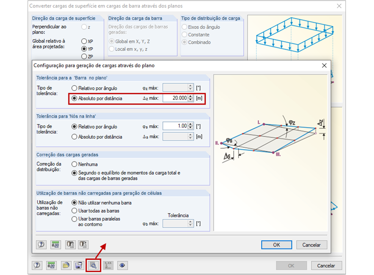 FAQ 005076 |  Como é que aplico a carga de vento às barras de estruturas abertas?