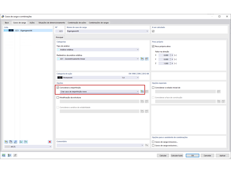 FAQ 005078 | Não existe uma categoria de ação "Imperfeição". Como é que posso criar um caso de carga de imperfeição?