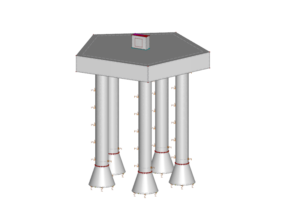 Cabeçalho de estaca com 5 estacas