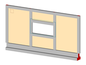 Parede de alvenaria com abertura no meio