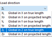 Seleção da direção da carga da carga de ação global