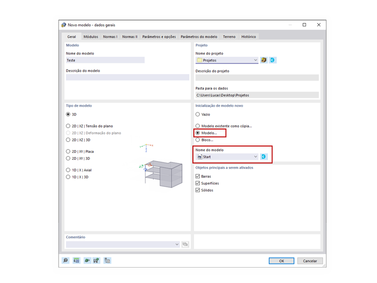 FAQ 005109 | Como é que posso acelerar o meu trabalho no RFEM 6 e no RSTAB 9 ao criar um novo ficheiro?