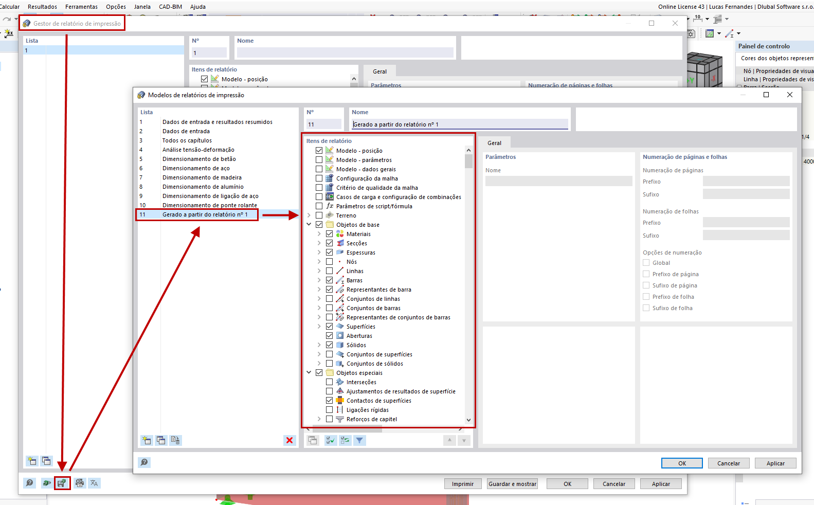 FAQ 005119 | Como é que posso criar relatórios de impressão padronizados no RFEM 6 e no RSTAB 9 e utilizá-los como modelo noutros computadores?