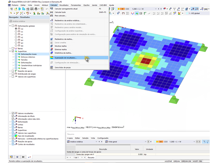 FAQ 005122 | Onde é que posso configurar a apresentação constante das tensões nos elementos no RFEM 6?