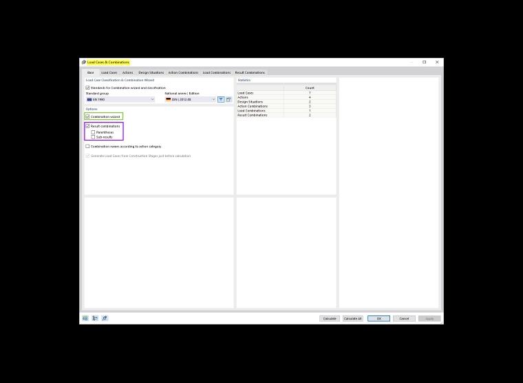 Assistente de combinação no RFEM 6
