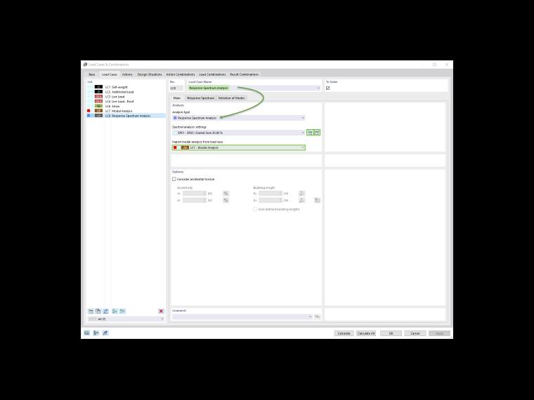 Análise de espectro de resposta como um caso de carga