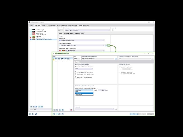 Configuração de análise espectral