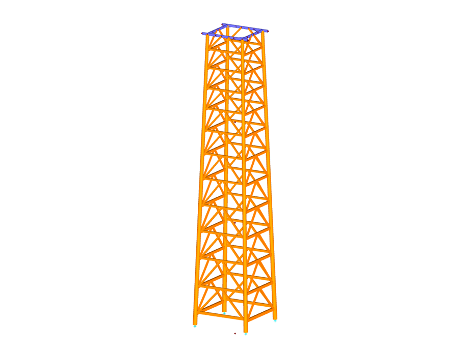 Modelo da torre no RFEM (© ingwh)