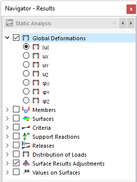 Seleção de deformações globais no navegador