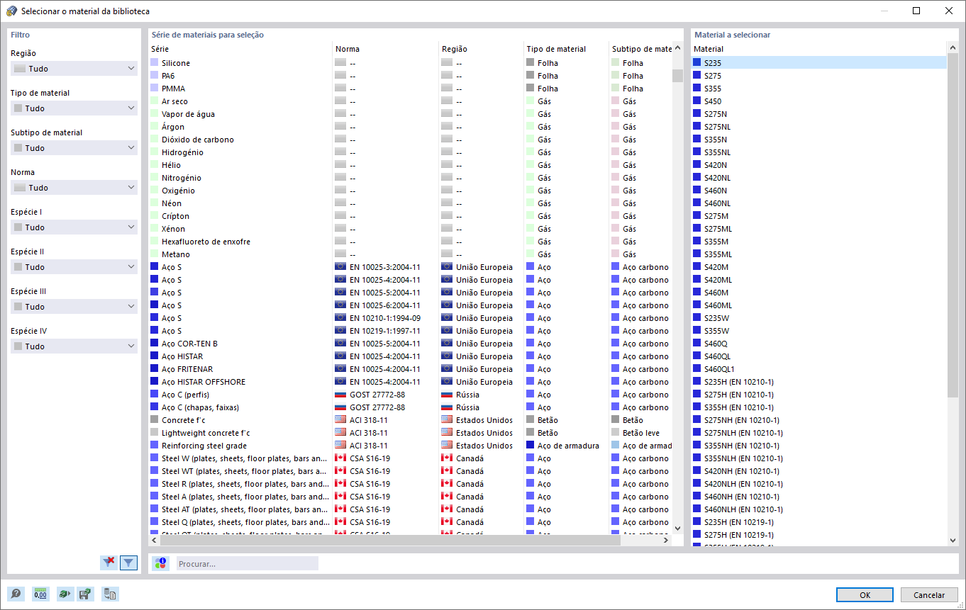 Biblioteca de materiais melhorada