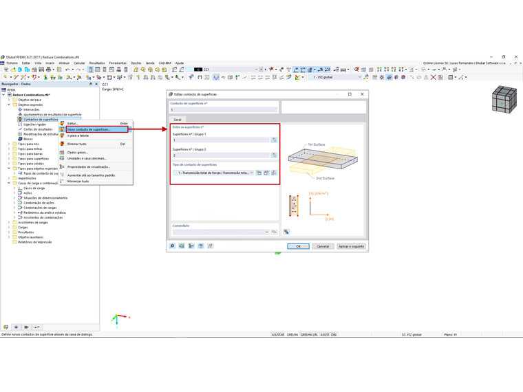 FAQ 005134 | Qual é a forma mais rápida de criar um contacto entre duas superfícies?
