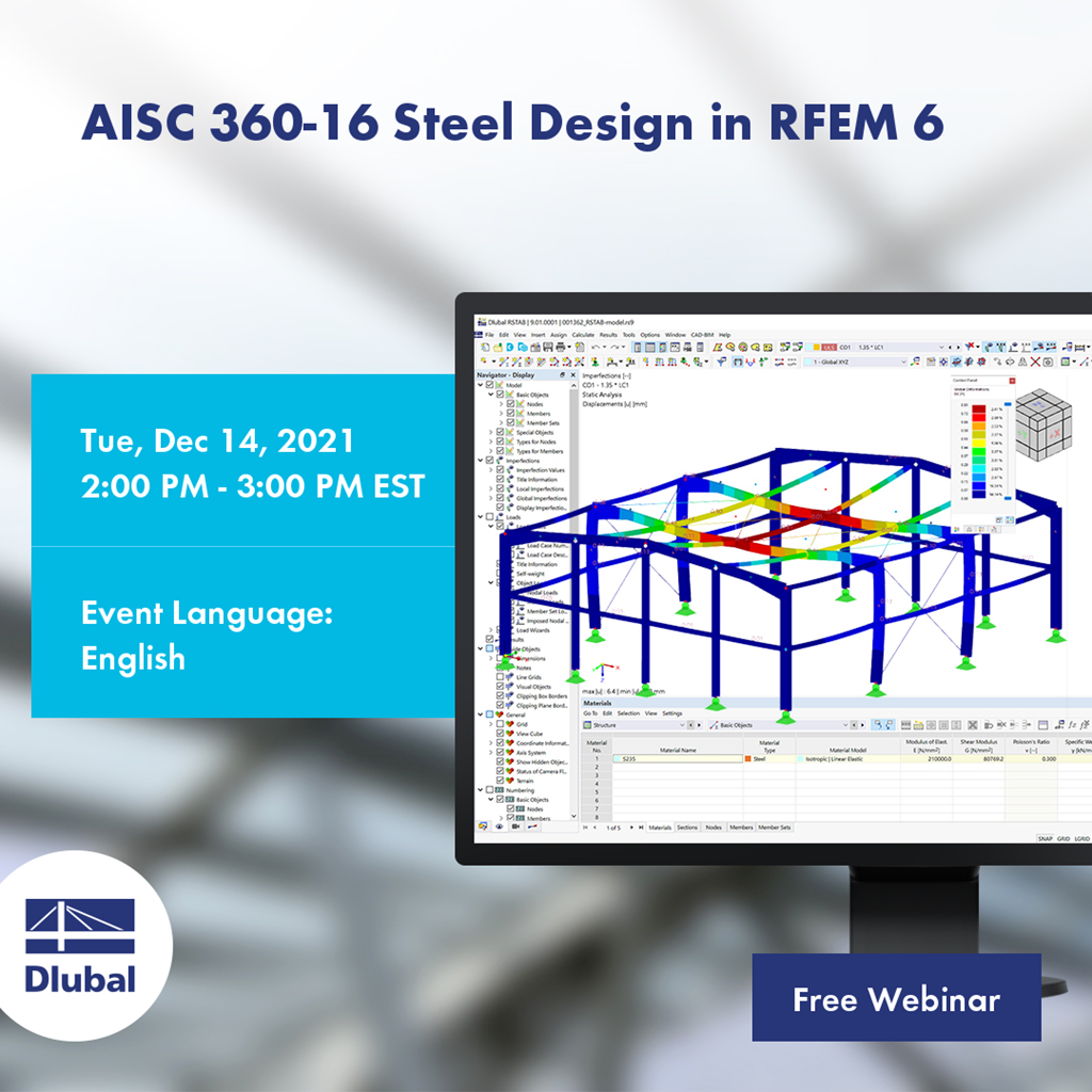 Dimensionamento de aço segundo a AISC 360-16 no RFEM 6