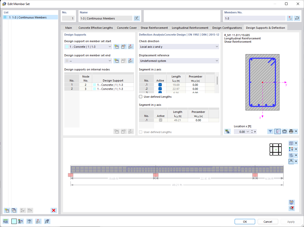 Definição de apoios de cálculo