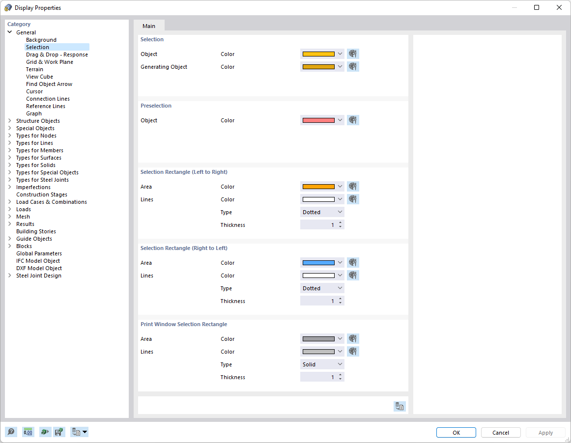 Definir cores para seleção