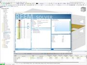Verificação de punçoamento de estruturas de betão armado no RFEM 6 com gráfico para verificar os esforços internos.