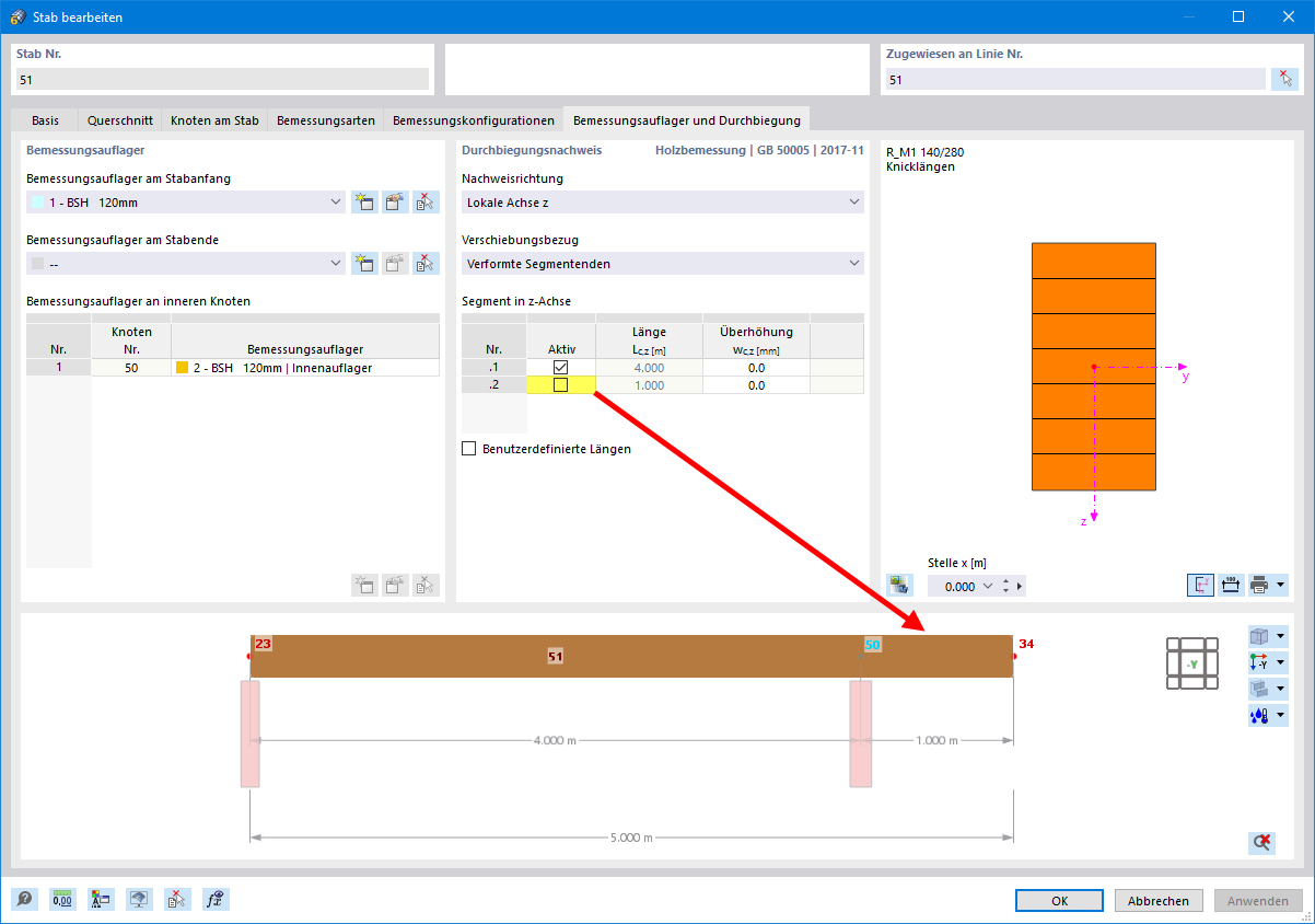 Segmentos de desativação para a verificação da deformação
