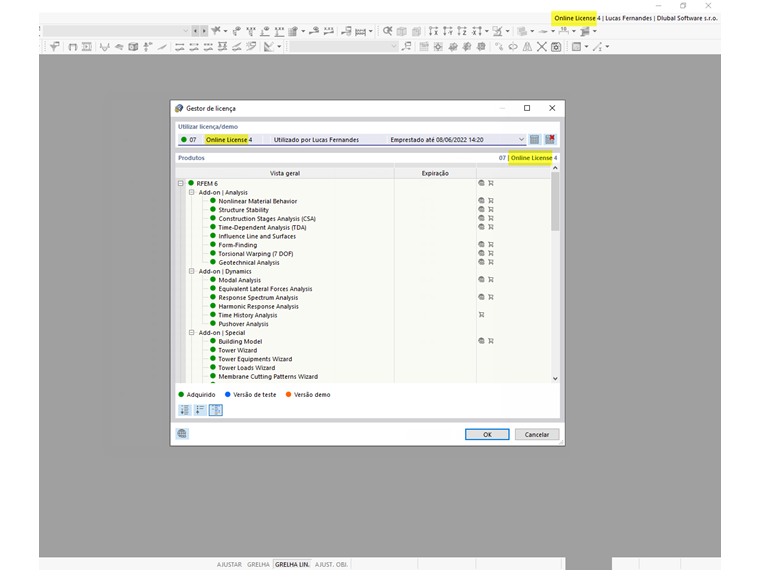 FAQ 005165 | Só já existem licenças online para o RFEM 6 e o RSTAB 9?