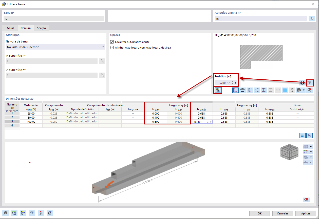 FAQ 005184 | Como é que posso eliminar ou reduzir a largura efetiva de uma nervura para um dos lados no RFEM 6?