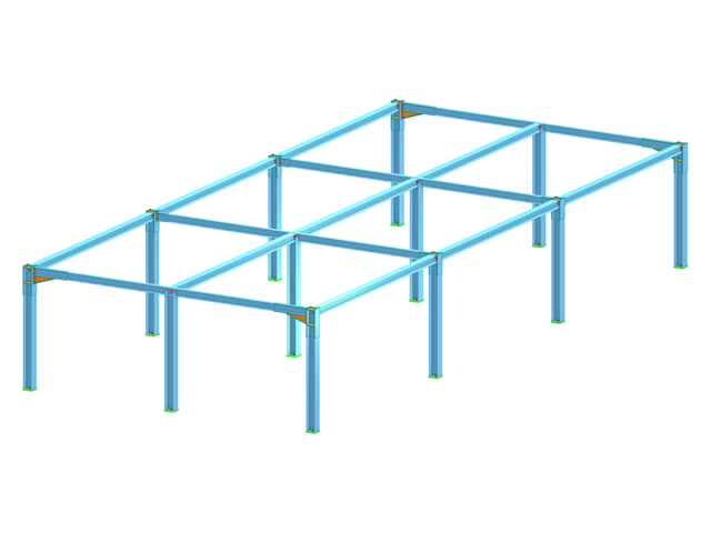 Estrutura de pórtico de aço com ligações