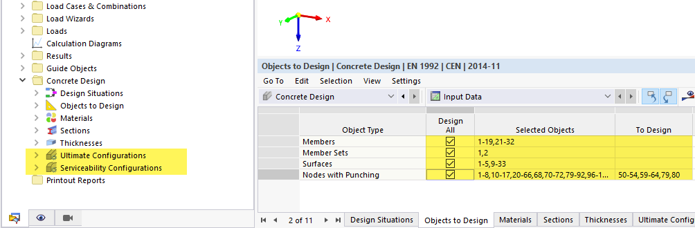 Configurações de dimensionamento na categoria do navegador "Dimensionamento de betão"