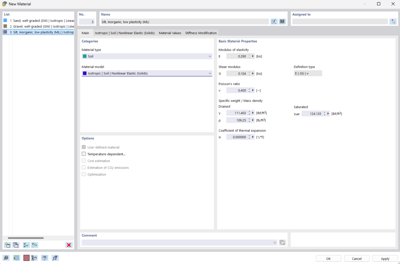 Material do tipo "Solo"