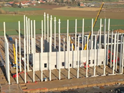 Construção de um pavilhão de armazenamento em Faverolles, França (© SPIC SAS)