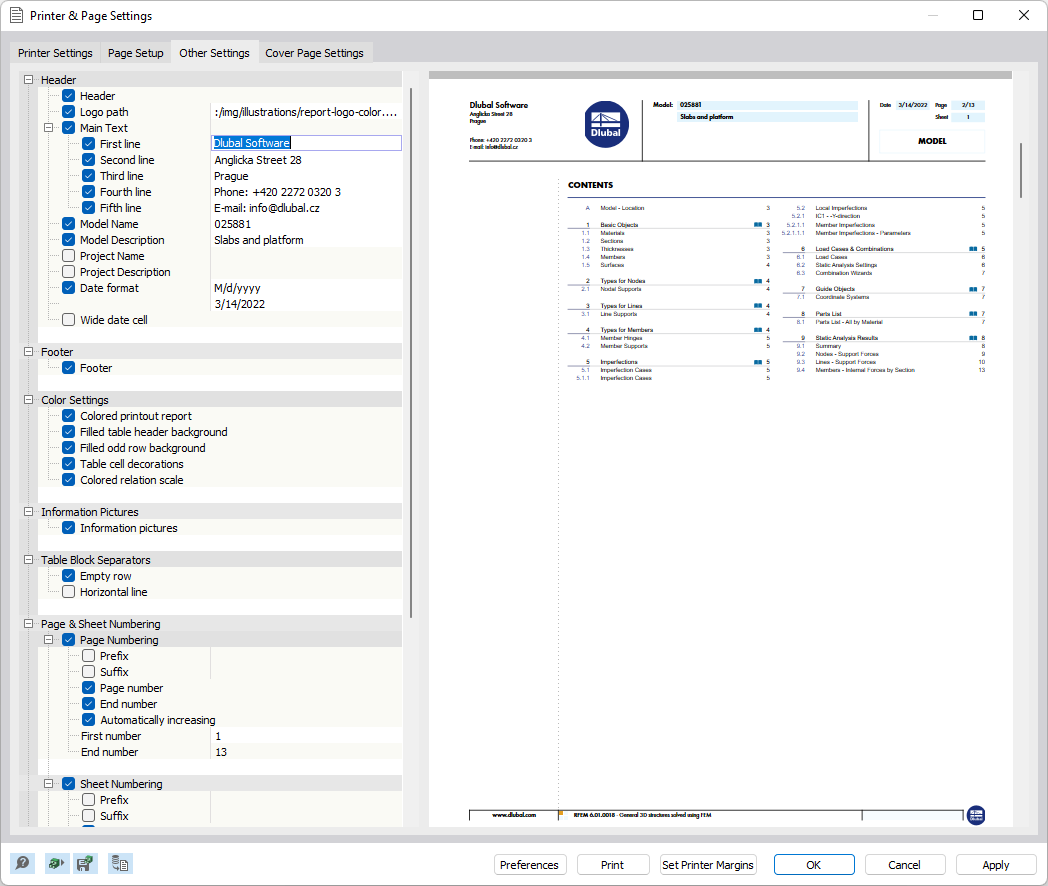 Definição do nome da empresa no cabeçalho