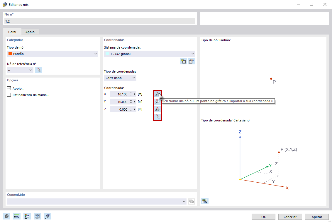 FAQ 005196 | É possível importar as coordenadas de outro ponto?