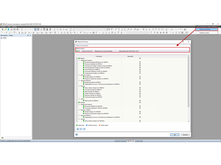 FAQ 005041 | Ao abrir um novo modelo, todos os módulos que licenciei estão disponíveis apenas como demonstração. Aparentemente, estou a utilizar a versão de demonstração.