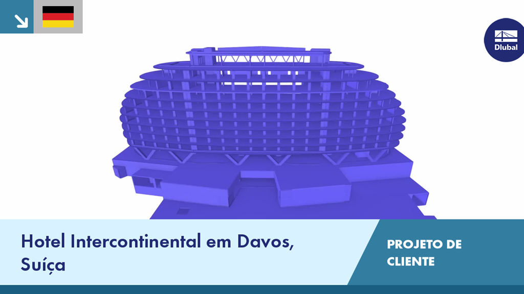 Arquitetura moderna do Hotel Intercontinental em Davos, Suíça, à luz do dia