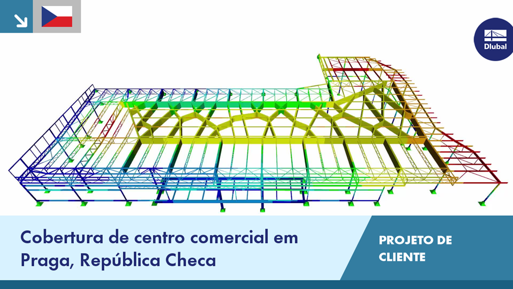 Estrutura de cobertura moderna na praça de alimentação do Centrum Černý Most em Praga mostra utilização inovadora de aço e vidro